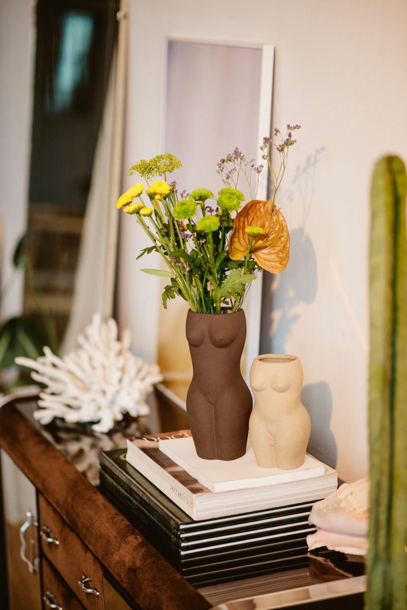 Doiy Body vase, brun - H: 22,5 cm. - Bahne